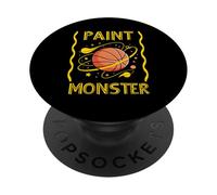 Paint Monster Basketball Art - Estilo contemporáneo distorsionado PopSockets PopGrip Adhesivo