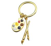Paint Palette Keychain - Art Palette & Brush Pendant For Artists, Paint Brushes Pendant, Painters Jewelry, Art Student & Teacher Artist Palettes Charm, Paints Brush Palettes For Keys Ornament Decor
