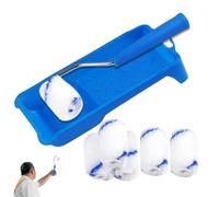 Paint Roller Kit - Adjustable Extension Pole, Absorbent Fabric Sleeves, Sturdy Tray Component, Smooth Glide Frame | Portable Interior Exterior Wall Ceiling Renovation Painting Tool Set For Home Improv