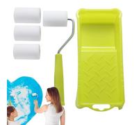 Paint Roller Set - PVC Sponge | No Dead Angles Sponge Roller Brush | Home Wall Furniture Tool With Paint Tray And Handle For DIY Painting Indoor Outdoor Ceiling Wall