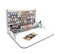 Paint Station con Mesa de Trabajo más Extensión para organizar pinturas Vallejo y Army Painter, Pinceles Miniatura, Herramientas Modelismo, Acrilicos para pintar W40K. Pinturas NO incluidas