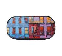 Paint Wall - Estuche para lápices de gran capacidad, bolsa de almacenamiento de papelería de partición multicapa, suministros de oficina de aprendizaje unisex