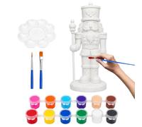 Paint Your Own Plaster Kit - 12-Color Acrylic, Holiday Craft Project
