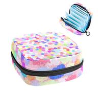 Painted Points - Bolsa de almacenamiento portátil para servilletas sanitarias, color rosa, morado y azul, Varios colores, 4.7x6.6x6.6 in/12x17x17 cm