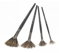 Paintersisters® Juego de 4 pinceles de abanico con cerdas de jabalí oscuro, juego de pinceles para pinturas acrílicas y al óleo, pintura de paisaje, pinceles de artista para pintar, pinceles de pelo