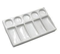 Paintersisters Paleta de porcelana - 10 huecos para acuarela 19 x 11 x 2,5 cm - pinturas al óleo, pinturas acrílicas, paleta de cerámica blanca, bandeja mezcladora de pintura