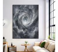 Painting Arte Mural En Lienzo De Gris oscuro, ilustración de vórtice Impresión En Lienzo, Impresiones Murales Estilo 3D, Cuadro Decorativo De Pared Para Dormitorio Salón, 70 x 100 cm