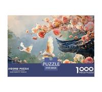 Painting Depicating Pink Cherry 1000 Pcs Ökopapier Puzzle Blooming House Stressabbau Familienspiel Puzzles Als Geburtstagsgeschenke 38x26cm/1000pcs