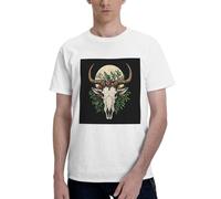 Painting Dog and Butterfly - Camiseta gráfica de algodón de manga corta con cuello redondo para hombre, tallas S-6XL, Flor de oveja esqueleto-1, Medium