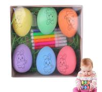 Painting Easter Eggs - Easter Eggs Doodle Kit, Hand-painted Easters egg set, Easters Egg Painting Kit, Easterr Arts and Crafts with 6 Easterr Paint Markers Dye Coloring Kits for Activity