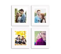 Painting Mantra Art Street Set of 4 Individual Couple Photo Frame/Wall Hanging for Home Décor - White