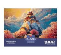 Painting of Courtyard 1000 Piezas Cartón Rompecabezas Whimsical Floating Temple Liberador De Estrés Juego Creativo Puzzle Juego De Desafío Difícil 70x50cm/1000pcs