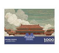 Painting of The Forbidden City 1000 Pcs Ökopapier Puzzle Forbidden City Stressabbau Familienspiel Puzzles Als Geburtstagsgeschenke 38x26cm/1000pcs