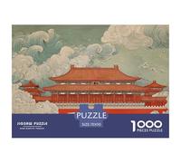 Painting of The Forbidden City 1000 Pcs Ökopapier Puzzle Forbidden City Stressabbau Kreatives Spiel Puzzles Für Erwachsene Und Kinder 70x50cm/1000pcs