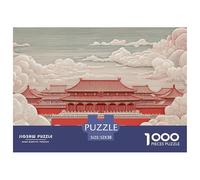 Painting of The Forbidden City 1000 Pcs Stabiler Karton Puzzle Forbidden City Stressabbau Familienspiel Puzzles Als Geburtstagsgeschenke 52x38cm/1000pcs