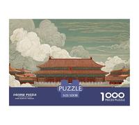 Painting of The Forbidden City 1000 Pcs Stabiler Karton Puzzle Forbidden City Stressabbau Familienspiel Puzzles Als Wohnaccessoires 52x38cm/1000pcs