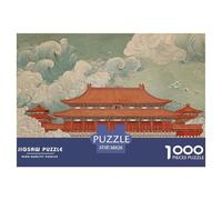 Painting of The Forbidden City 1000 Stück Premium-Karton Puzzle Forbidden City Lebendige Bilder Kreatives Spiel Puzzles Als Wohnaccessoires 38x26cm/1000pcs