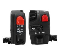 Pair 22mm Motorcycle Handlebar Controller Switch, Universal Left Right Handlebar Switch for Horn Turn Signal Electric Start Fog Light, Waterproof Multi Function Switch with High Lo