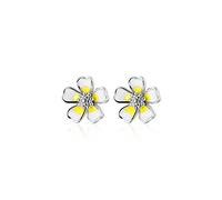Pair of Jewelry Plumeria Flower Stud 925 Ladies Fashion Elegant Party Accessories High-End Earrings