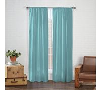 Pairs to Go Eclipse Cadenza - Cortinas Decorativas Modernas con Bolsillo para Barra para Sala de Estar (2 Paneles), 40 x 54 Pulgadas, Egeo