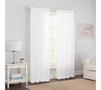Pairs to Go Victoria Voile Cortina de Ventana de Doble Bolsillo para Barra de filtrado de luz de 118 x 63 Pulgadas para Sala de Estar, Poliéster, Blanco, 59x63, 2