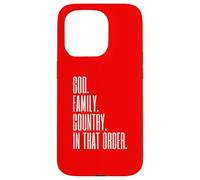 País de la Familia de Dios en Ese Orden Escritura Carcasa para iPhone 15 Pro