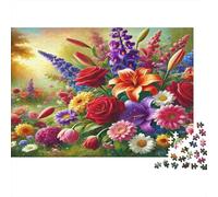 País de Las Maravillas Florales Puzzle 1000 Piezas Papel Reciclado para Adultos Puzzle para Adultos Juego Familiar Divertido y desafiante Excelente Idea de Regalo para la Creatividad 38x26cm/1000pcs