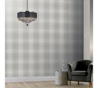 País Tartán Cuadros Arpillera Tela Efecto - Gris 294901 - Arthouse Papel Pintado