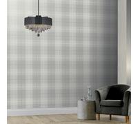 Papel Tapiz Texturizado De Cuadro Tartan Country Gris Pálido 294901 Arthouse