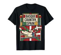 País Vasco España Bandera Museo Vintage Viajes Diseño Camiseta