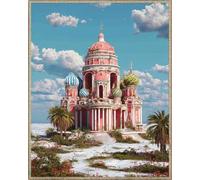 Paisaje Alfombra Anudada Para Hacer Arquitectura De Iglesias Kit Para Hacer Alfombras Diy Para Adultos，Kits De Punto De Cruz，Bordado De Tapiz Para Principiantes，Decoración Del Hogar. 35x46in