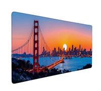 Paisaje Alfombrilla Ratón XXL 1200 x 600 mm Puente Golden Gate Alfombrilla Escritorio con Bordes cosidos Mouse Pad Impermeable, Antideslizante Protector Escritorio para Oficina, Estudio, Juegos m8185