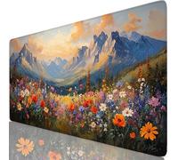Paisaje Alfombrilla Ratón XXL 600x400x3mm Mouse Pad Grande Gaming Pradera Alfombrilla Escritorio con Base Antideslizante, Resiste Salpicaduras, Bordes Cosidos Mousepad para Oficina y Familia Y8-600