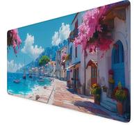 Paisaje Alfombrilla Ratón XXL 900x400x3mm, Azul Alfombrilla Escritorio con Base Antideslizante Bordes Cosidos, Impermeable Duradera Mouse Pad Gaming, Protector Escritorio, Oficina Accesorios 6r-P20