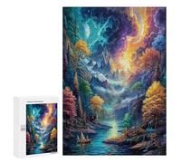 Paisaje artístico Puzzles 300 Piezas 3D Creativo Imaginando el Espacio Obra De Arte Rompecabezas Familiar para Niños Y Adultos A 12 Años Desafío Intelectual Decoración Hogar 300 PCS