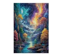 Paisaje artístico Puzzles 300 Piezas Construir DIY 3D Sin Pegamento Imaginando el Espacio Rompecabezas para Adultos Maquetas Educativas Aliviar Estrés Estera Portátil 300 PCS