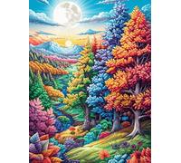 Paisaje: Bosque de otoño Puzzles 1000 Piezas Alivio Estrés Familiar Mitos de Cuentos de Hadas Rompecabezas 3D para Toda La Familia Juguete Educativo Desafío Intelectual 1000 PCS