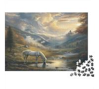 Paisaje Caballo 1000 Piezas Rompecabezas de Papel Adultos Entrenamiento Mental Puzzle Paper Grueso Decoración Pared 52x38cm/1000pcs