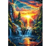 Paisaje Cascada Atardecer Rompecabezas 1000 Piezas Cartón para Expertos Animales Salvajes con Flores Mejora Atención para Semana Santa Garantía Satisfacción Más Vendido 1000 PCS