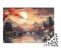 Paisaje Chino Antiguo Rompecabezas 1000 Piezas Coloridos Acertijos Inteligentes Adultos Familia Regalo Navidad DIY Papel 52x38cm/1000pcs
