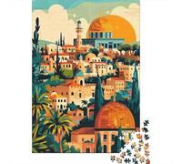 Paisaje Ciudad Oriente Medio Puzzle de 1000 Piezas para Adultos Juego de Puzzle Papel Escena Atardecer Decoración Hogar 52x38cm/1000pcs