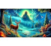 Paisaje-con-árboles-FLO Puzzles Imposible,desafío for Adults Juego Educativo 1000 Piezas Obra de Arte de Juego de para Adultos y Niños a Partir de 12 Años 75x50cm/1000pcs