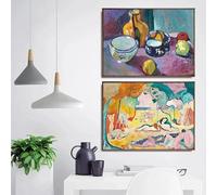 Paisaje con pez dorado en una ventana abierta, Henri Matisse, póster fauvista, impresiones en lienzo, pintura abstracta, arte de pared, imagen para decoración del hogar (30 x 40 cm, 2 piezas)