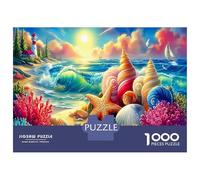 Paisaje costero Cartón Grueso Arrecife de Estrella de Mar Paquete De Rompecabezas Amantes del Rompecabezas De La Familia Puzzle De Alivio del Estrés Entrenamiento Cerebral 52x38cm/1000pcs