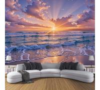 paisaje costero Hermosa vista al mar 3D Silk Wall Mural Foto Wallpaper, Premium Art Print Decoración para Sala de Estar, Dormitorio Infantil y Interiores del Hogar - 450x356cm