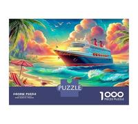 Paisaje costero Jigsaw Crucero en el mar Puzzle Mil Piezas Papel Resistente - para Entusiastas Ocio Desafiante Mejora Concentración 38x26cm/1000pcs