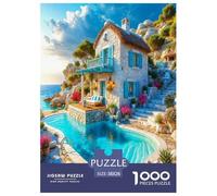 Paisaje costero Rompecabezas Desafíos Divertidos Decoración del Hogar 1000 Piezas Apartamento con Vista al mar Rompecabezas Imposible Juguetes Desafiantes para Adultos 38x26cm/1000pcs