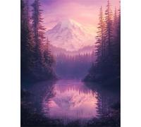 Paisaje Cuadros para Pintar por Numeros, Lago Pintar por Numeros, Kit de Pintura al óleo de Lienzo DIY Para con Pinceles arte Sets For beginners, Sin marco, Decoración Paredes Domésticas 60x80cm Q-309