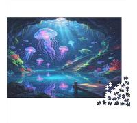 Paisaje Cueva de Medusas Puzzle de 1000 Piezas Cartón para Adultos Mundo Submarino Soñado Relajante Hogar Regalo Enfoque 70x50cm/1000pcs