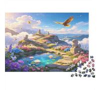 Paisaje Cumbre Montaña Puzzle de 1000 Piezas Papel para Adultos Escena Nubes de Ensueño Puzzle para Adultos Relajación Foco Decoración Regalo 70x50cm/1000pcs